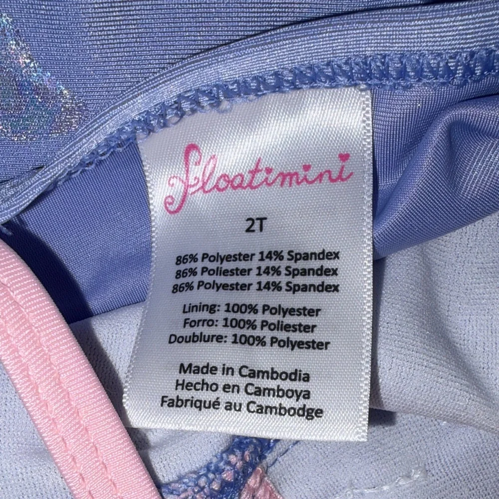Floatimini Girls 2T Blue Butterfly One Piece Swimsuit NWT Ruffle Boutique Swim